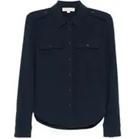 Michael Kors Fitted Army Shirt In Navy Talla: XS | Camisas Outlet | Mujer | Verde