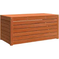 vidaXL Caja de almacenamiento de madera contrachapada, 101 x 50,5 x 46,5 cm, color marrón cera