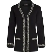 Karl Lagerfeld Chaleco de punto negro / blanco lana