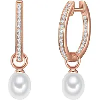 Valero Pearls Pendientes 'Valero' oro rosa / blanco perla