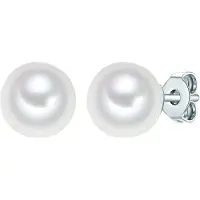 Rafaela Donata Pendientes plata / blanco perla