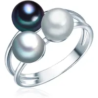 Valero Pearls Anillo genciana / plata / blanco perla