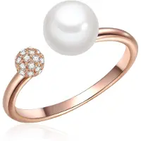 Valero Pearls Anillo oro rosa / blanco perla