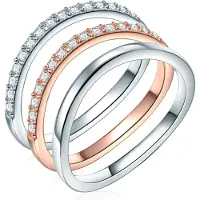 Rafaela Donata Anillo oro rosa / plata / transparente