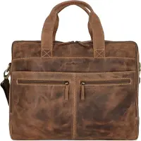Greenburry Vintage Maletín Piel natural 42 cm Compartimento para el portátil marrón