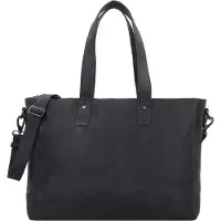 Plevier Retro Hopper Bolsa de compras Piel natural 41 cm Compartimento para el portátil negro