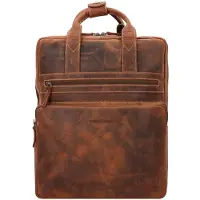 Greenburry Vintage Mochila urbana Piel natural 38 cm Compartimento para el portátil azul