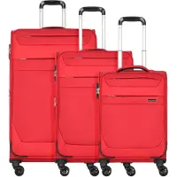 Worldpack Dublin 4 ruedas Juego de maletas 3 piezas Con asa expansible rojo