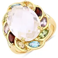 Rafaela Donata Anillo aqua / dorado / lima / burdeos / blanco