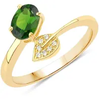 Rafaela Donata Anillo dorado / verde oscuro / blanco