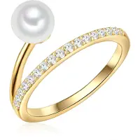 Valero Pearls Anillo oro / plata / blanco perla