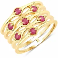 Rafaela Donata Anillo dorado / rojo