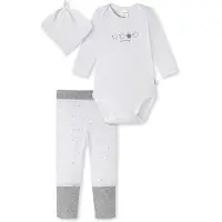 Schiesser Pijama entero/body ' Baby Set unisex ' gris / blanco