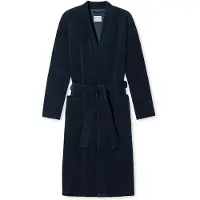Schiesser Albornoz largo ' Feather Terry ' azul oscuro