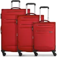 Worldpack Chicago 4 ruedas Juego de maletas 3 piezas Con asa expansible rojo