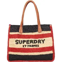Superdry para mujer. W9110402A Bolso tote de piel Luxe Beach beige, marino (OSFA), Casual, Yute, outlet 2026.