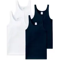 Schiesser Camiseta térmica negro / blanco