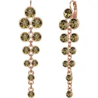 Lulu & Jane Pendientes oro rosa / oliva