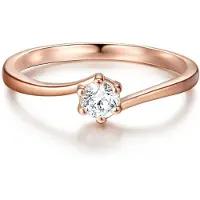 Trilani Anillo oro rosa / transparente