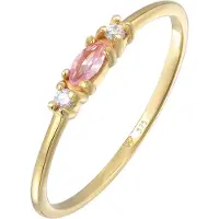 Elli PREMIUM Anillo 'Vintage' oro / rosa / transparente