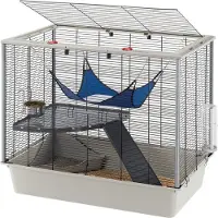 Ferplast Furet Plus, jaula para hurones, color beige, metal y plástico, 1 puerta, 480 mm