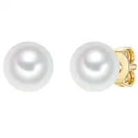 Trilani Pendientes dorado / blanco perla