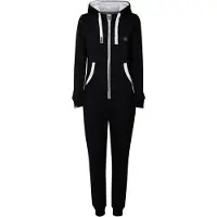 Oxmo Traje para estar en casa 'Nesie' negro / plata / blanco