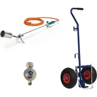 CFH Quemador 60 mm, incl. manguera de 5 metros, regulador de presión, palanca de llama de bajo consumo