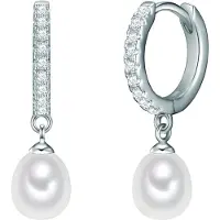 Valero Pearls Pendientes plata / blanco perla
