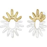 Yokoamii Pendientes oro / blanco perla