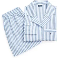 Ralph Lauren Pijama ' Crop & Boxer Set ' azul / blanco