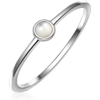 Glanzstücke Anillo plata / blanco perla