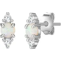 Glanzstücke Pendientes plata / blanco perla