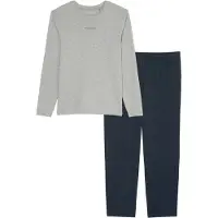 Marc O'Polo Pijama corto 'Mix & Match' azul oscuro / gris