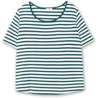 Sheego Camiseta petróleo / blanco