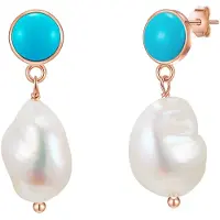 Glanzstücke Pendientes azul / oro / blanco