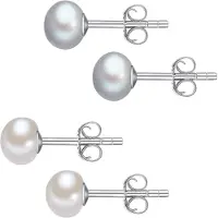 Lulu & Jane Pendientes plata / blanco