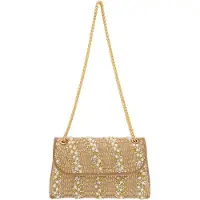 NAEMI Bolso de hombro marrón claro / amarillo oscuro / oro / blanco perla
