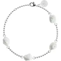 Purelei Pulsera 'Malahi' plata / blanco perla