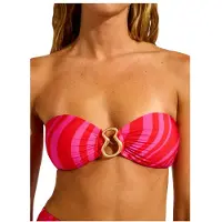 Seafolly - Women's Coastline Ring Front Bandeau - Parte superior de bikini size 34, naranja