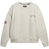 Superdry para mujer. W2012446A Sudadera Athletic Relaxed Printed Crew blanco roto (XS), Beige, Casual, Algodón, outlet 2026.