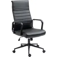 CLP Silla de oficina Kolumbus, tapizada en cuero sintético. Escritorio con altura ajustable, color: negro/negro