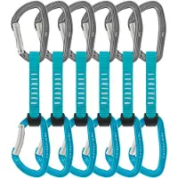 Petzl - Cintas express Escalada - Pack 6 Djinn Axess Turquoise - Talla 11 cm - Azul