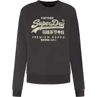 Superdry para mujer. W2012399A Sudadera Embellished Vintage Logo negro (L), Casual, Algodón, outlet 2026.
