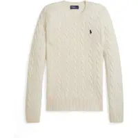 Ralph Lauren para mujer. 211971865001 Jersey de lana y cachemira blanco roto (M), Casual, Manga larga, outlet 2026.