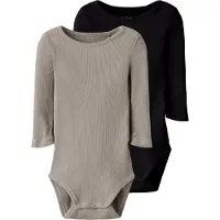 TWO SOON Pijama entero/body piedra / negro