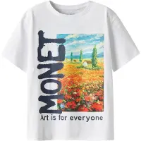 TWO SOON Camiseta 'Kunst' marino / verde / naranja / blanco