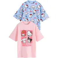 Next Camiseta de noche azul / mezcla de colores / rosa