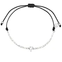 Glanzstücke Pulsera negro / plata
