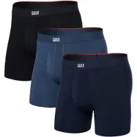 Saxx - Vibe Xtra Boxer Brief Fly 3-Pack - Ropa interior fibra sintética size M, azul